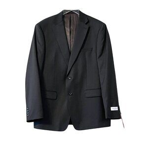 NWT Calvin Klein Men's Wool Blend Suit Slim Fit Jacket in Charcoal Sz. 44REG